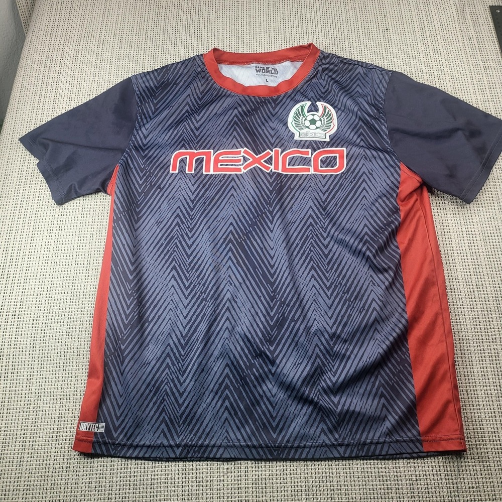 Mexico National Team Jersey Mens Large Blue Soccer‎ XCELSIUSACTIVE Chevron Top